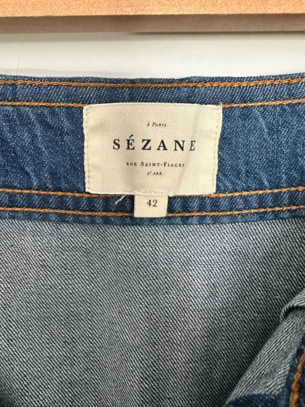 Sezane Jupe Clarine Denim Button Midi Skirt NWT - Picture 3 of 7